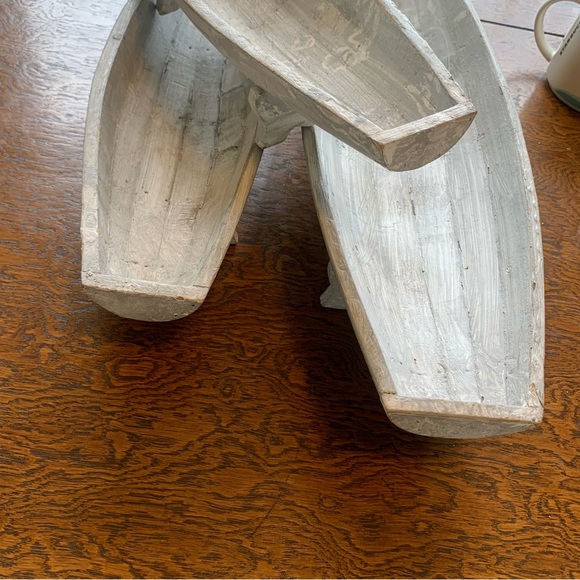 Set of 3 White Washed Decorative Bowls - Picture 6 of 7